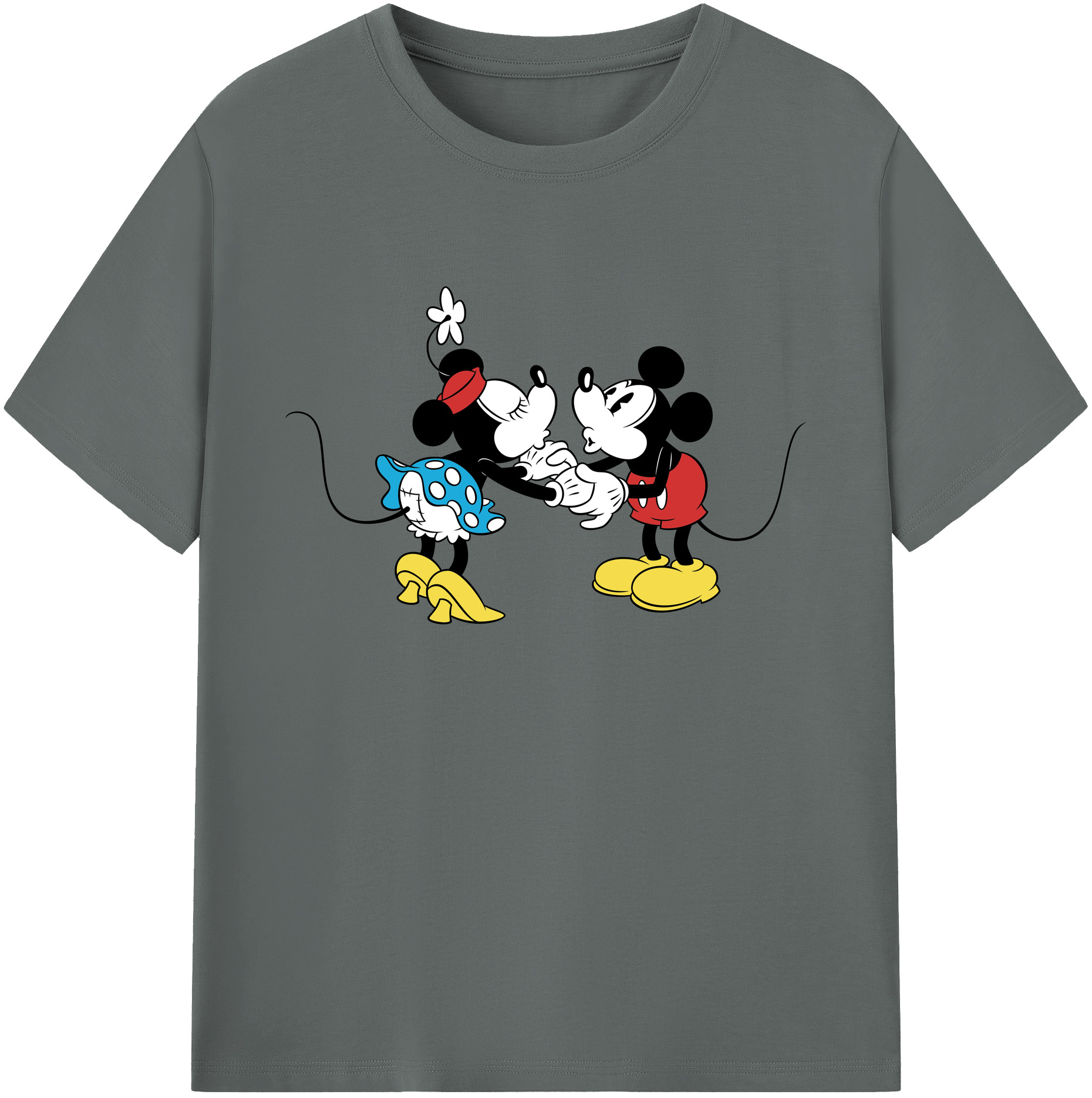 ミッキーマウス Mickey Mouse 綿100％ メンズ半袖Tシャツ｜肌触りやわらか＆通気性